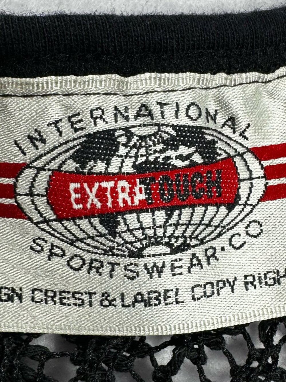 International Sportswear 2XL Black Open Knit Crochet Sweater Large Grunge Punk - Picture 9 of 15